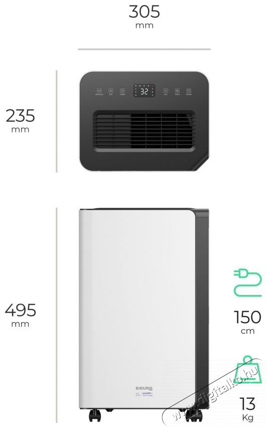 Siguro DH-G400W Archelon, 16 l, WiFi P&aacute;ramentes&iacute;tő Sz&eacute;ps&eacute;g&aacute;pol&aacute;s / Eg&eacute;szs&eacute;g - L&eacute;gtiszt&iacute;t&oacute; / p&aacute;r&aacute;s&iacute;t&oacute; / p&aacute;r&aacute;tlan&iacute;t&oacute; - P&aacute;ramentes&iacute;tő - 526046