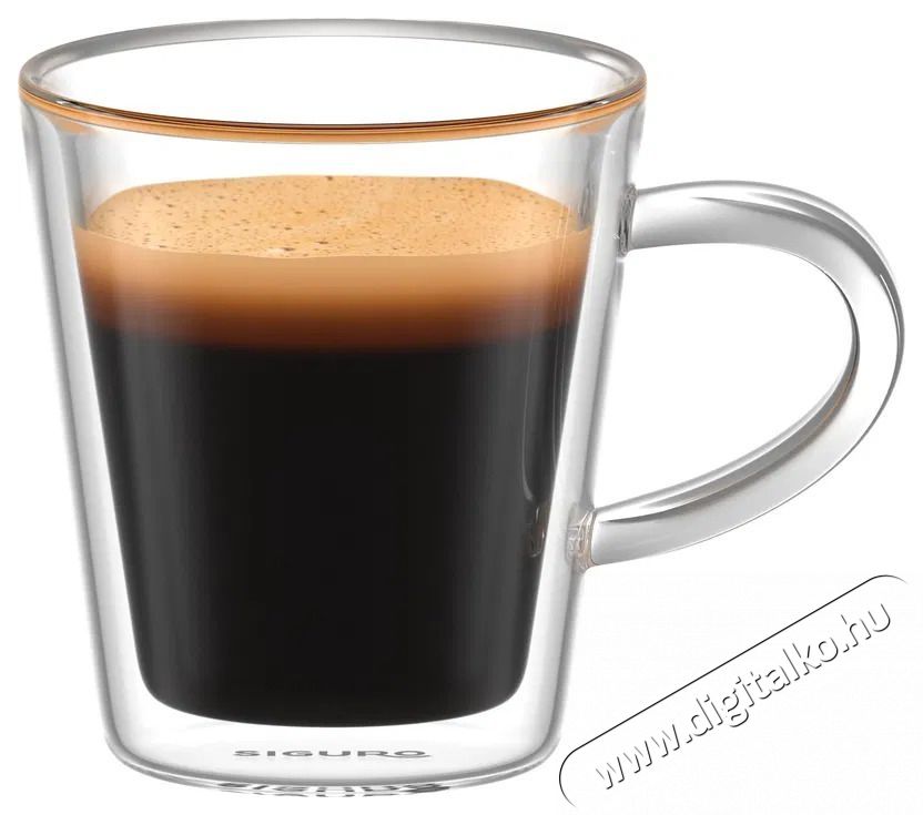 Siguro Espresso duplafal&uacute; &uuml;vegpoh&aacute;r, 90 ml, 6 db Konyhai term&eacute;kek - K&aacute;v&eacute;főző / k&aacute;v&eacute;&ouml;rlő / kieg&eacute;sz&iacute;tő - K&aacute;v&eacute;s poh&aacute;r / cs&eacute;sze - 526053