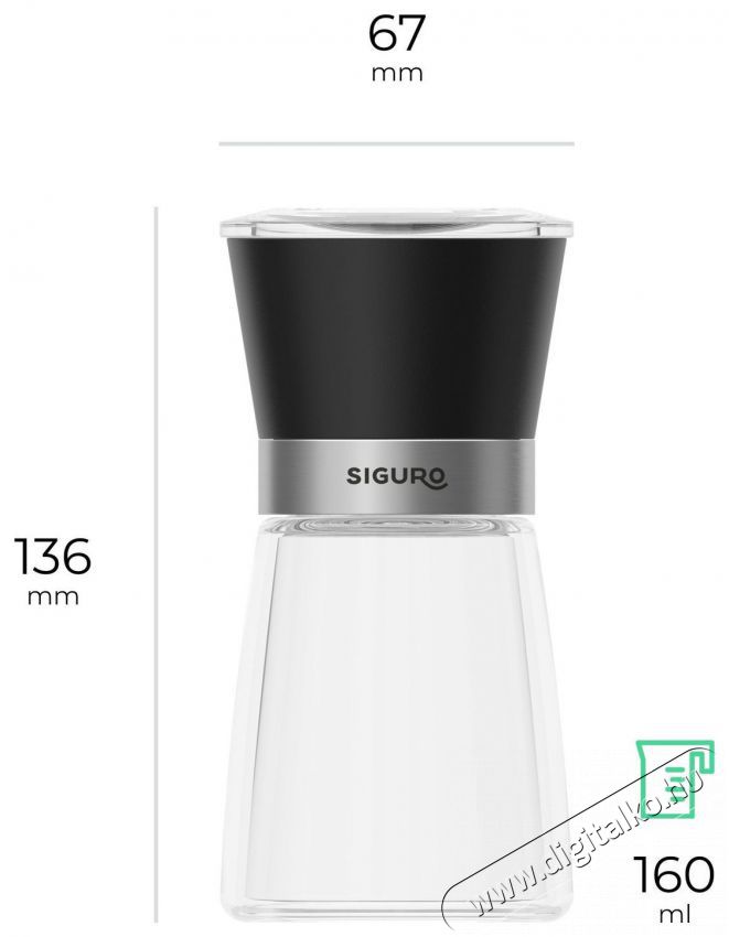Siguro Bors- &eacute;s s&oacute;dar&aacute;l&oacute; szett Black & White Konyhai term&eacute;kek - Konyhai eszk&ouml;z - S&oacute; &eacute;s bors &ouml;rlő - 528039