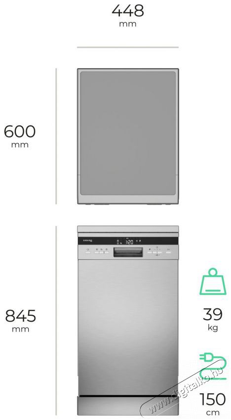 Siguro DW-F453S Efficlean Keskeny (45cm-ig) szabadon&aacute;ll&oacute; mosogat&oacute;g&eacute;p Konyhai term&eacute;kek - Mosogat&oacute;g&eacute;p - Keskeny (45cm-ig) szabadon&aacute;ll&oacute; mosogat&oacute;g&eacute;p - 528027