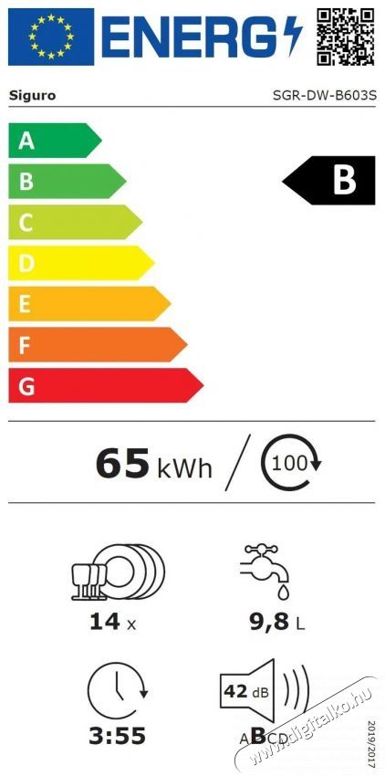 Siguro DW-B603S Inno Saver Konyhai term&eacute;kek - Mosogat&oacute;g&eacute;p - Norm&aacute;l (60cm) be&eacute;p&iacute;thető mosogat&oacute;g&eacute;p - 530029