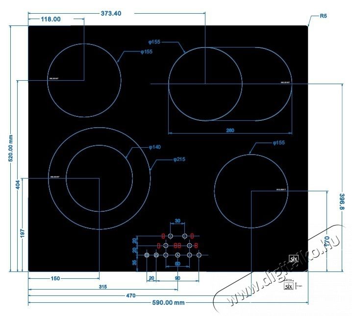 SLX 5VF-44S ker&aacute;mia főzőlap Konyhai term&eacute;kek - S&uuml;tő-főzőlap, tűzhely (be&eacute;p&iacute;thető) - Indukci&oacute;s főzőlap (be&eacute;p&iacute;thető) - 526730