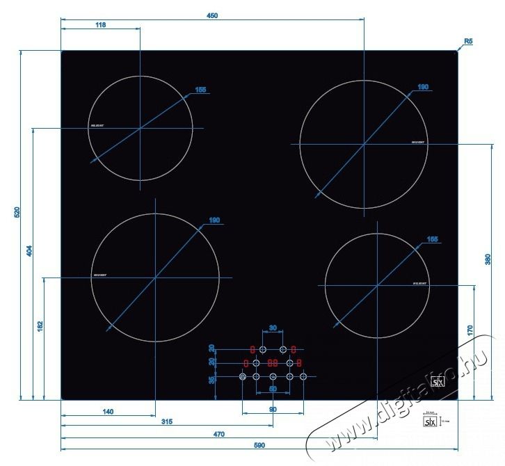 SLX 5VF-4S ker&aacute;mia főzőlap Konyhai term&eacute;kek - S&uuml;tő-főzőlap, tűzhely (be&eacute;p&iacute;thető) - Indukci&oacute;s főzőlap (be&eacute;p&iacute;thető) - 526731