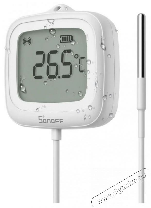 SONOFF IP65 Zigbee LCD Smart Thermometer (Probe Version) SNZB-02LD H&aacute;ztart&aacute;s / Otthon / K&uuml;lt&eacute;r - Lak&aacute;sfelszerel&eacute;s - Hőm&eacute;rő / barom&eacute;ter - 519776