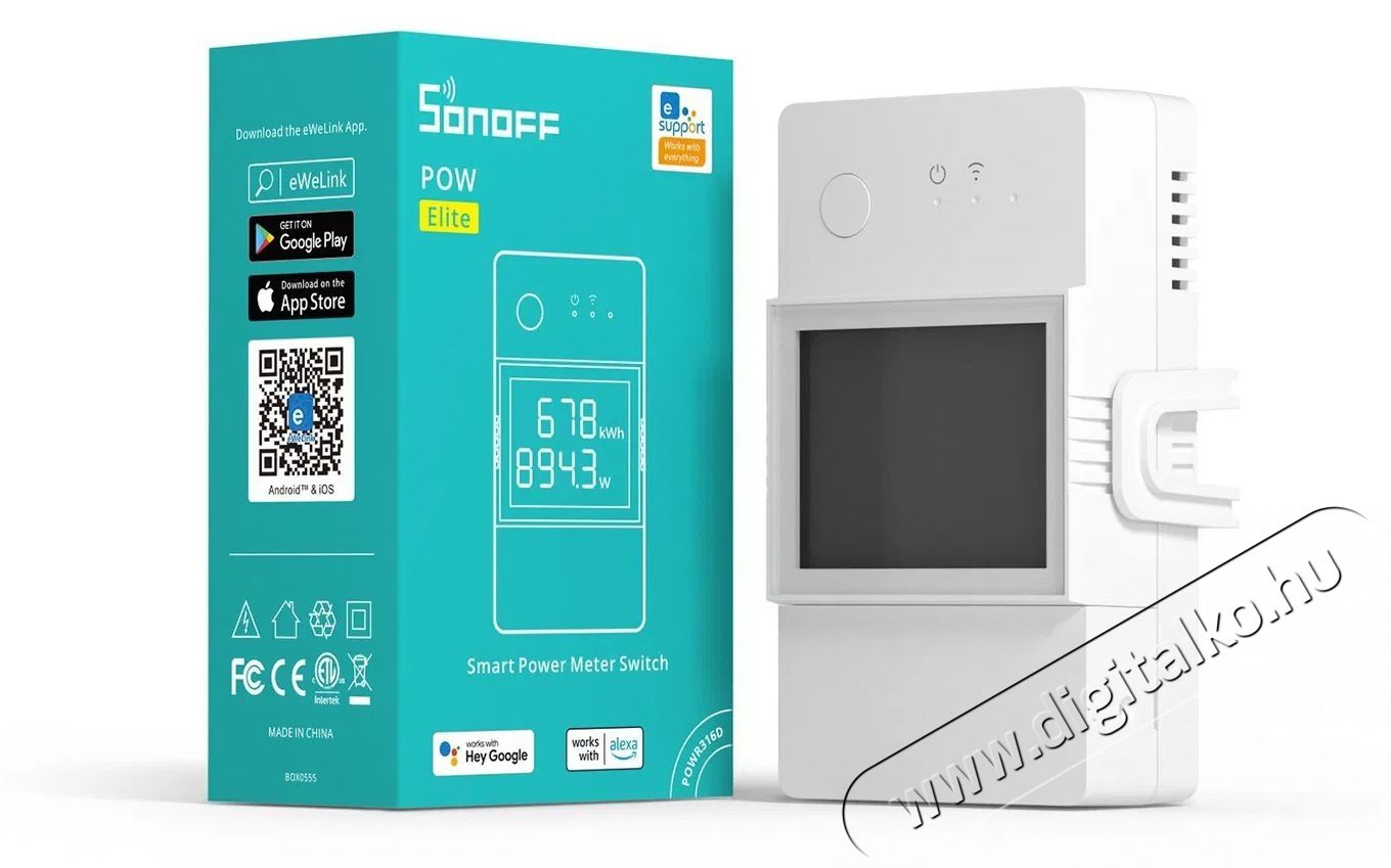 SONOFF POWR320D POW Elite H&aacute;ztart&aacute;s / Otthon / K&uuml;lt&eacute;r - Okos otthon - Kieg&eacute;sz&iacute;tő - 520678