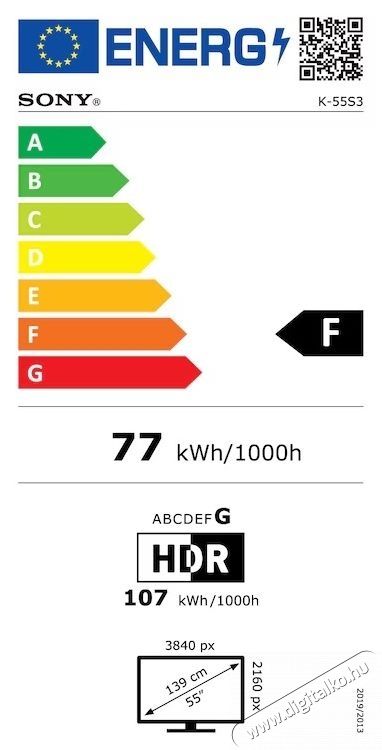 SONY BRAVIA 3 55S39 LED telev&iacute;zi&oacute;, 139 cm, Smart Google TV, 4K Ultra HD, F energiaoszt&aacute;ly (2025-&ouml;s modell) Telev&iacute;zi&oacute;k - LED telev&iacute;zi&oacute; - UHD 4K felbont&aacute;s&uacute; - 535739