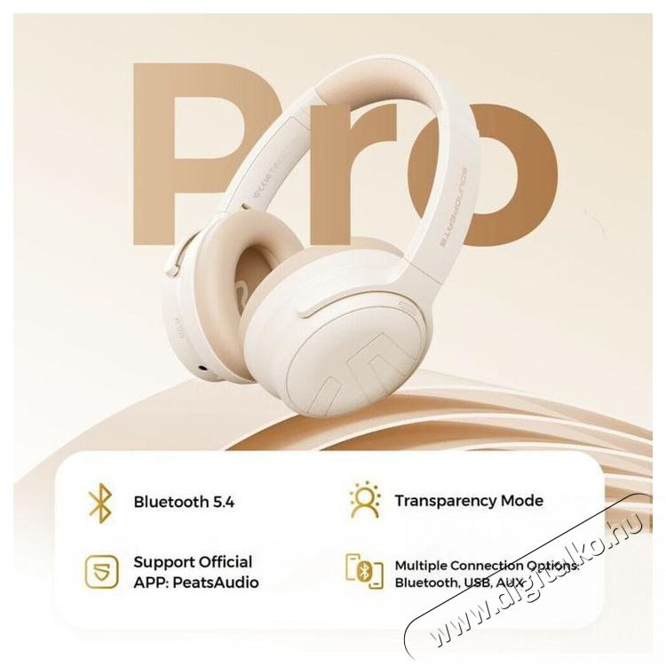 Soundpeats Space Pro Beige headset Audio-Video / Hifi / Multim&eacute;dia - F&uuml;l &eacute;s Fejhallgat&oacute;k - Fejhallgat&oacute; mikrofonnal / headset - 529088