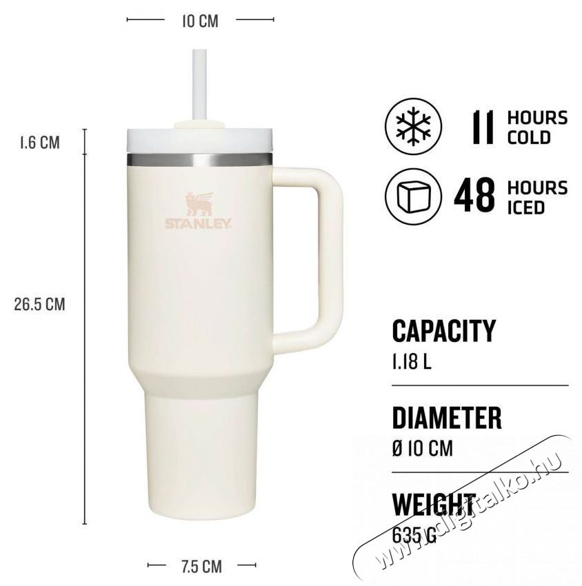 Stanley Quencher H2.O FlowState Tumbler 1180 ml Cream Tonal thermo b&ouml;gre Konyhai term&eacute;kek - Ed&eacute;ny - Termosz - 526196