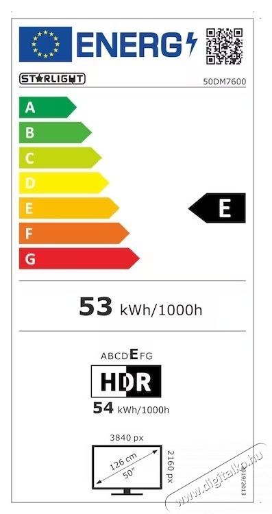 Star-Light 50DM7600 Smart LED Telev&iacute;zi&oacute;, 127 cm, 4K Ultra HD, E energiaoszt&aacute;ly Telev&iacute;zi&oacute;k - LED telev&iacute;zi&oacute; - UHD 4K felbont&aacute;s&uacute; - 535760