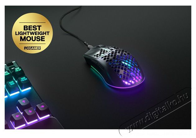 STEELSERIES Aerox 3 (2022) Onyx fekete optikai gamer eg&eacute;r Iroda &eacute;s sz&aacute;m&iacute;t&aacute;stechnika - Eg&eacute;r - Vezet&eacute;kes eg&eacute;r - 396051