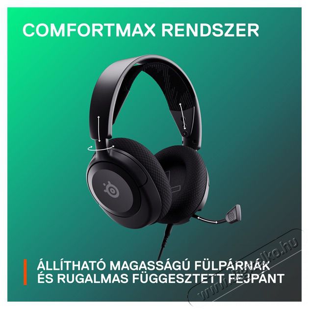 STEELSERIES Arctis Nova 1 gamer headset - Fekete Audio-Video / Hifi / Multim&eacute;dia - F&uuml;l &eacute;s Fejhallgat&oacute;k - Fejhallgat&oacute; mikrofonnal / headset - 457492