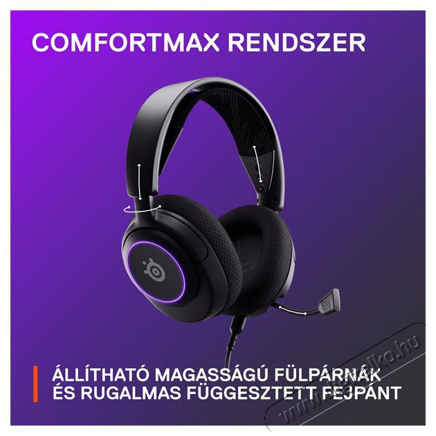 STEELSERIES Arctis Nova 3 fekete gamer headset Audio-Video / Hifi / Multim&eacute;dia - F&uuml;l &eacute;s Fejhallgat&oacute;k - Fejhallgat&oacute; mikrofonnal / headset - 457496