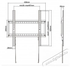 Stell SHO 5200 SLIM fix TV-tart&oacute; konzol 32 - 70 Tv kieg&eacute;sz&iacute;tők - Fali tart&oacute; / konzol - Fali tv tart&oacute; - 493399