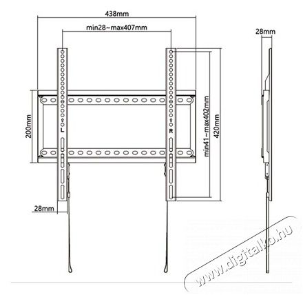 Stell SHO 5200 SLIM fix TV-tart&oacute; konzol 32 - 70 Tv kieg&eacute;sz&iacute;tők - Fali tart&oacute; / konzol - Fali tv tart&oacute; - 493399