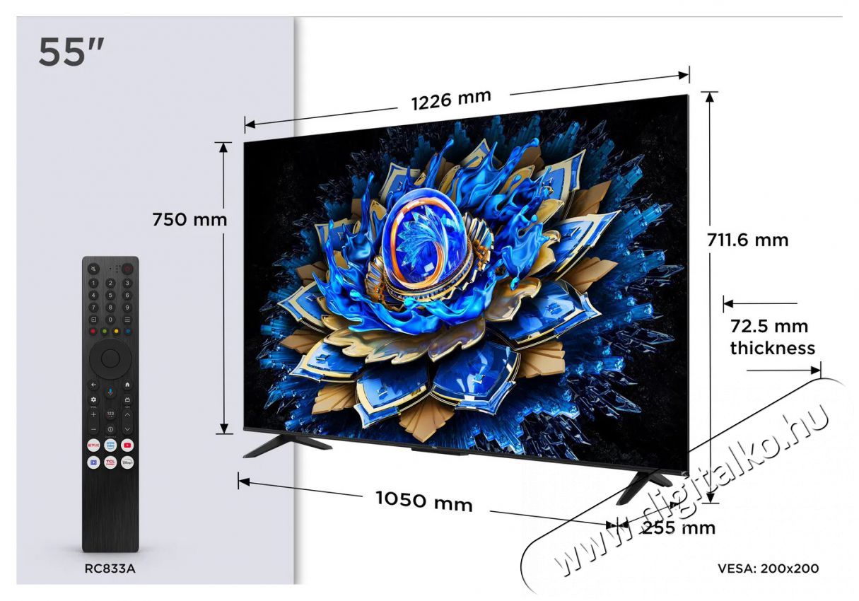 TCL 55  55T69C Telev&iacute;zi&oacute;k - LED telev&iacute;zi&oacute; - UHD 4K felbont&aacute;s&uacute; - 506106
