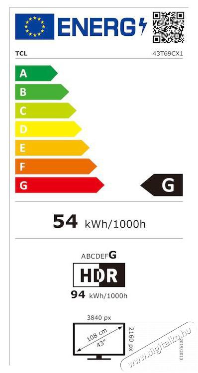 TCL 43T69C Telev&iacute;zi&oacute;k - LED telev&iacute;zi&oacute; - UHD 4K felbont&aacute;s&uacute; - 512464