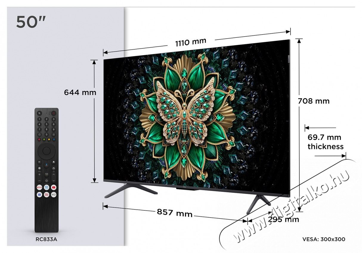 TCL 50C6K UHD MINILED QLED GOOGLE SMART TV Telev&iacute;zi&oacute;k - LED telev&iacute;zi&oacute; - UHD 4K felbont&aacute;s&uacute; - 513435