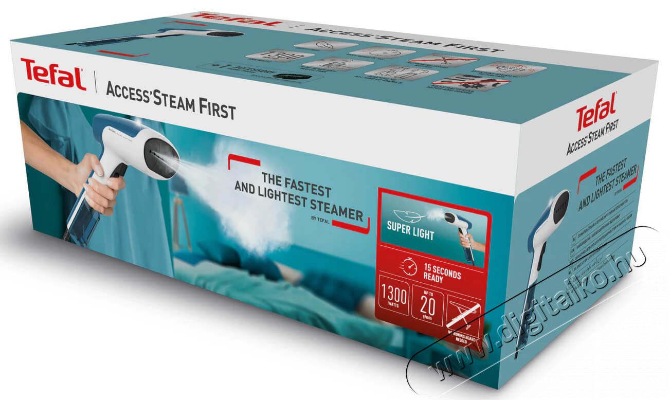 Tefal DT6130E0 Access Steam First ruhagőz&ouml;lő H&aacute;ztart&aacute;s / Otthon / K&uuml;lt&eacute;r - Vasal&oacute; - Gőz&aacute;llom&aacute;s - 366985
