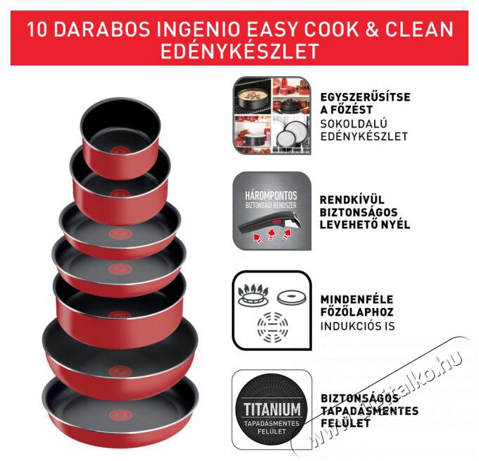 Tefal L1529402 Ingenio 6 Easy cook serpenyő szett Konyhai term&eacute;kek - Ed&eacute;ny - Ed&eacute;ny k&eacute;szlet - 381726