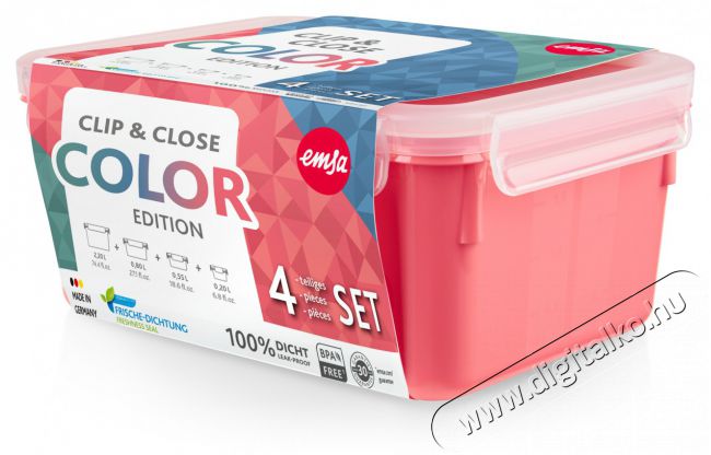 Tefal N1030910 4db-os t&aacute;rol&oacute;doboz szett piros Konyhai term&eacute;kek - Ed&eacute;ny - &Eacute;telt&aacute;rol&oacute; - 465219