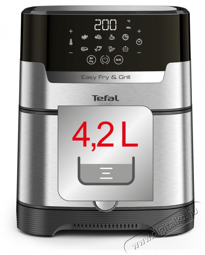 Tefal EY505D15 FORR&Oacute;LEVEGŐS OLAJS&Uuml;TŐ Konyhai term&eacute;kek - Konyhai kisg&eacute;p (s&uuml;t&eacute;s / főz&eacute;s / hűt&eacute;s / &eacute;telk&eacute;sz&iacute;t&eacute;s) - L&eacute;gkever&eacute;ses főzőg&eacute;p / elektromos kukta / multifunkci&oacute;s s&uuml;tő - 470634