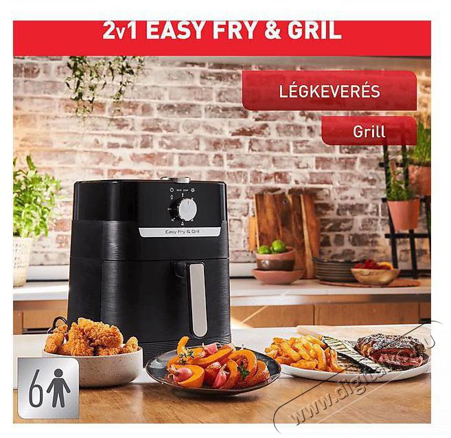 Tefal EY505D15 FORR&Oacute;LEVEGŐS OLAJS&Uuml;TŐ Konyhai term&eacute;kek - Konyhai kisg&eacute;p (s&uuml;t&eacute;s / főz&eacute;s / hűt&eacute;s / &eacute;telk&eacute;sz&iacute;t&eacute;s) - L&eacute;gkever&eacute;ses főzőg&eacute;p / elektromos kukta / multifunkci&oacute;s s&uuml;tő - 470634