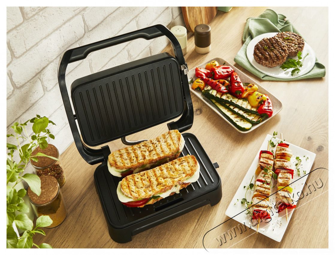 Tefal GC270D10 Inicio Compact sz&uuml;rke-fekete kontaktgrill Konyhai term&eacute;kek - Konyhai kisg&eacute;p (s&uuml;t&eacute;s / főz&eacute;s / hűt&eacute;s / &eacute;telk&eacute;sz&iacute;t&eacute;s) - Kontakt grill s&uuml;tő / s&uuml;tőlap - 501363