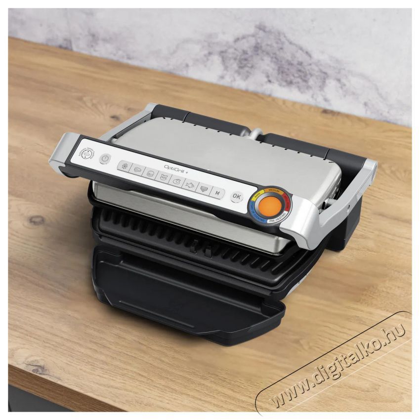 Tefal GC717D10 Optigrill+ Inox Konyhai term&eacute;kek - S&uuml;tő-főzőlap, tűzhely (szabadon&aacute;ll&oacute;) - Mini s&uuml;tő / mini grill / mini konyha - 504943