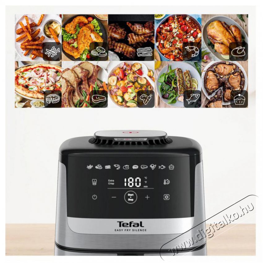 Tefal Easy Fry Silence EY552DE0 forr&oacute;levegős s&uuml;tő Konyhai term&eacute;kek - Konyhai kisg&eacute;p (s&uuml;t&eacute;s / főz&eacute;s / hűt&eacute;s / &eacute;telk&eacute;sz&iacute;t&eacute;s) - L&eacute;gkever&eacute;ses főzőg&eacute;p / elektromos kukta / multifunkci&oacute;s s&uuml;tő - 505786