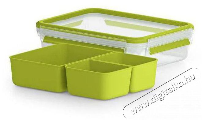Tefal MasterSeal TO GO sz&ouml;gletes eb&eacute;dtart&oacute; doboz 1.2 l, 3 belső t&aacute;rol&oacute;val K3100412 Konyhai term&eacute;kek - Ed&eacute;ny - &Eacute;telt&aacute;rol&oacute; - 520919