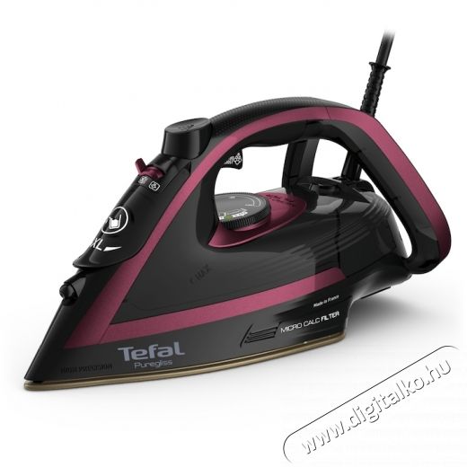 Tefal Puregliss FV8065E0 gőz&ouml;lős vasal&oacute;, gőz 50 g/perc, gőzsug&aacute;r 280 g/perc, 3000 W, Micro Calc szűrőrendszer, fekete/bord&oacute; H&aacute;ztart&aacute;s / Otthon / K&uuml;lt&eacute;r - Vasal&oacute; - Vasal&oacute; - 533795