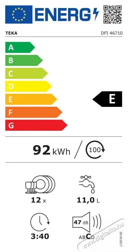 Teka DFI 46710 be&eacute;p&iacute;thető mosogat&oacute;g&eacute;p Konyhai term&eacute;kek - Mosogat&oacute;g&eacute;p - Norm&aacute;l (60cm) be&eacute;p&iacute;thető mosogat&oacute;g&eacute;p - 535795
