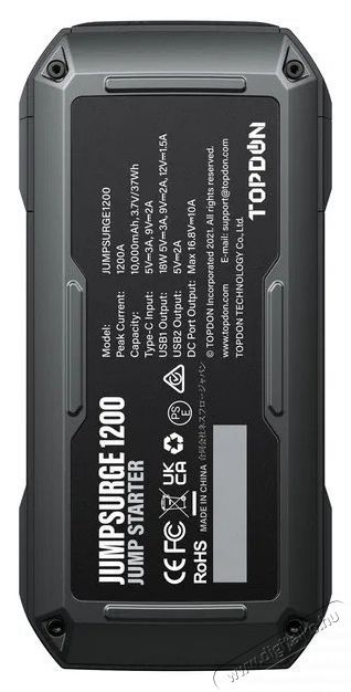 TOPDON Car Jump Starter JumpSurge 1200 ind&iacute;t&aacute;sr&aacute;seg&iacute;tő-powerbank Aut&oacute;hifi / Aut&oacute; felszerel&eacute;s - Aut&oacute;s / aut&oacute;hifi kieg&eacute;sz&iacute;tő - Aut&oacute; akkumul&aacute;tor t&ouml;ltő - 532352