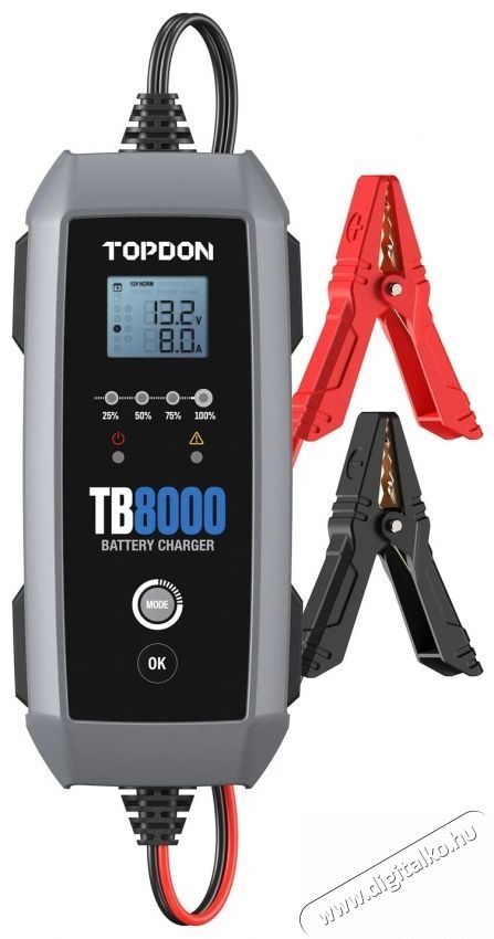 TOPDON TB8000 aut&oacute; akkuml&aacute;tor t&ouml;ltő Aut&oacute;hifi / Aut&oacute; felszerel&eacute;s - Aut&oacute;s / aut&oacute;hifi kieg&eacute;sz&iacute;tő - Aut&oacute; akkumul&aacute;tor t&ouml;ltő - 532348