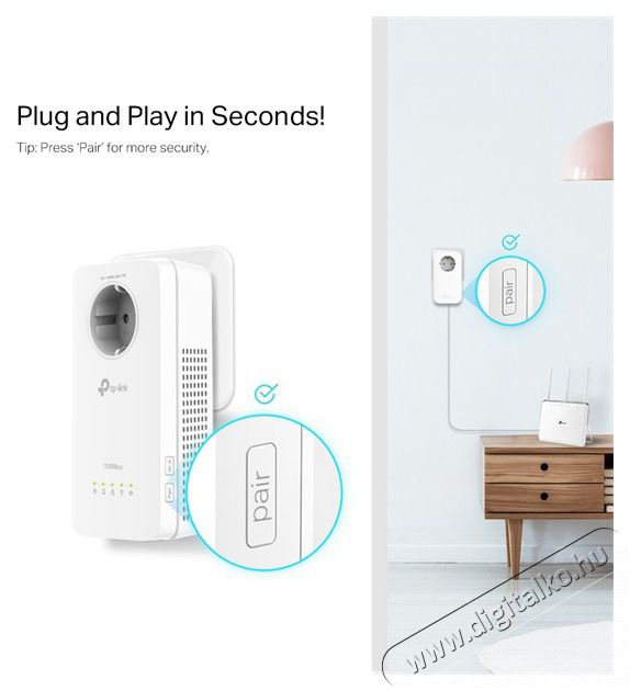 TP-LINK TL-WPA8631P KIT AV1300 AC WiFi Gigabit Passthrough Powerline Kit H&aacute;ztart&aacute;s / Otthon / K&uuml;lt&eacute;r - Vil&aacute;g&iacute;t&aacute;s / elektromoss&aacute;g - H&aacute;l&oacute;zati eloszt&oacute; / hosszabb&iacute;t&oacute; / adapter - 418252