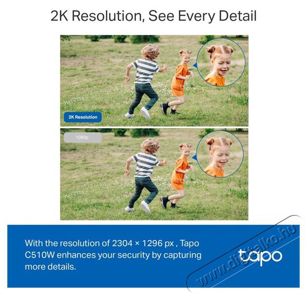 TP-LINK Tapo C510W 2K 3MP IP65 k&uuml;lt&eacute;ri forgathat&oacute; biztons&aacute;gi Wi-Fi kamera H&aacute;ztart&aacute;s / Otthon / K&uuml;lt&eacute;r - Biztons&aacute;gtechnika - Biztons&aacute;gi kamera - 477581