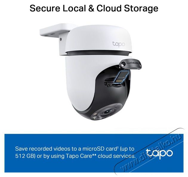 TP-LINK Tapo C510W 2K 3MP IP65 k&uuml;lt&eacute;ri forgathat&oacute; biztons&aacute;gi Wi-Fi kamera H&aacute;ztart&aacute;s / Otthon / K&uuml;lt&eacute;r - Biztons&aacute;gtechnika - Biztons&aacute;gi kamera - 477581