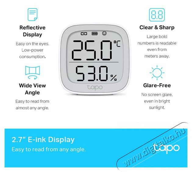 TP-LINK Tapo okos hőm&eacute;rs&eacute;k T315let &eacute;s p&aacute;ratartalom monitor &eacute;rz&eacute;kelő H&aacute;ztart&aacute;s / Otthon / K&uuml;lt&eacute;r - Okos otthon - Kieg&eacute;sz&iacute;tő - 477127