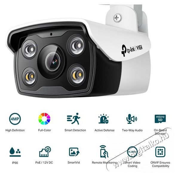 TP-LINK IP Kamera k&uuml;lt&eacute;ri &eacute;jjell&aacute;t&oacute; 4 Megapixel, 4mm Objekt&iacute;v, VIGI C340(4MM) F&eacute;nyk&eacute;pezőg&eacute;p / kamera - Megfigyelő / IP kamera - 483902