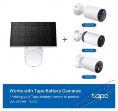 TP-LINK Tapo A201 napelem panel, 2.5W, IP65, 3.8m k&aacute;bel H&aacute;ztart&aacute;s / Otthon / K&uuml;lt&eacute;r - Okos otthon - Kieg&eacute;sz&iacute;tő - 531315
