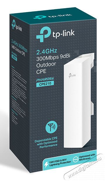 TP-LINK CPE210 N300 2,4GHz Vezet&eacute;k n&eacute;lk&uuml;li k&uuml;lt&eacute;ri AccessPoint Iroda &eacute;s sz&aacute;m&iacute;t&aacute;stechnika - H&aacute;l&oacute;zat - Lefedetts&eacute;gn&ouml;velő / jeltov&aacute;bb&iacute;t&oacute; - 313179
