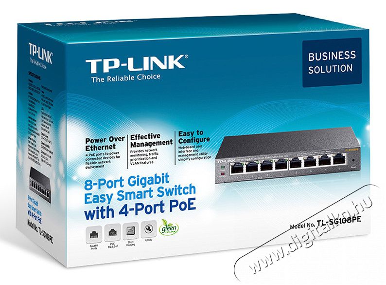 TP-LINK TL-SG108PE 8port GbE LAN 4x PoE menedzselhető asztali Switch Iroda &eacute;s sz&aacute;m&iacute;t&aacute;stechnika - H&aacute;l&oacute;zat - Switch - 313249