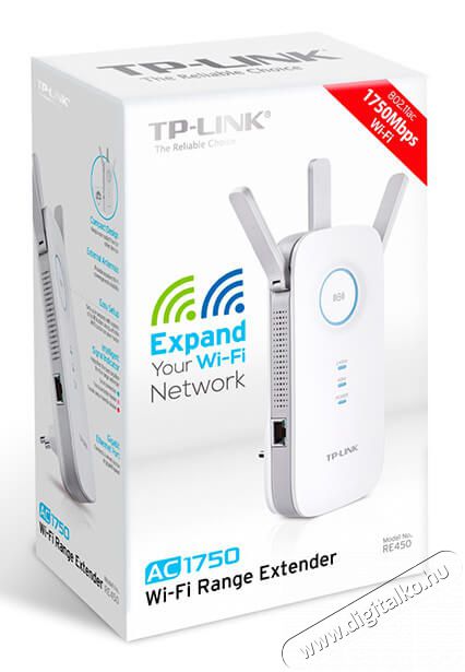 TP-LINK RE450 AC1750 Dual Band Vezet&eacute;k n&eacute;lk&uuml;li Range Extender Iroda &eacute;s sz&aacute;m&iacute;t&aacute;stechnika - H&aacute;l&oacute;zat - Lefedetts&eacute;gn&ouml;velő / jeltov&aacute;bb&iacute;t&oacute; - 313193