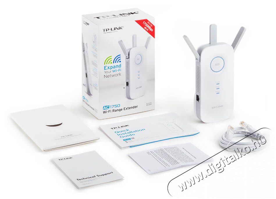TP-LINK RE450 AC1750 Dual Band Vezet&eacute;k n&eacute;lk&uuml;li Range Extender Iroda &eacute;s sz&aacute;m&iacute;t&aacute;stechnika - H&aacute;l&oacute;zat - Lefedetts&eacute;gn&ouml;velő / jeltov&aacute;bb&iacute;t&oacute; - 313193