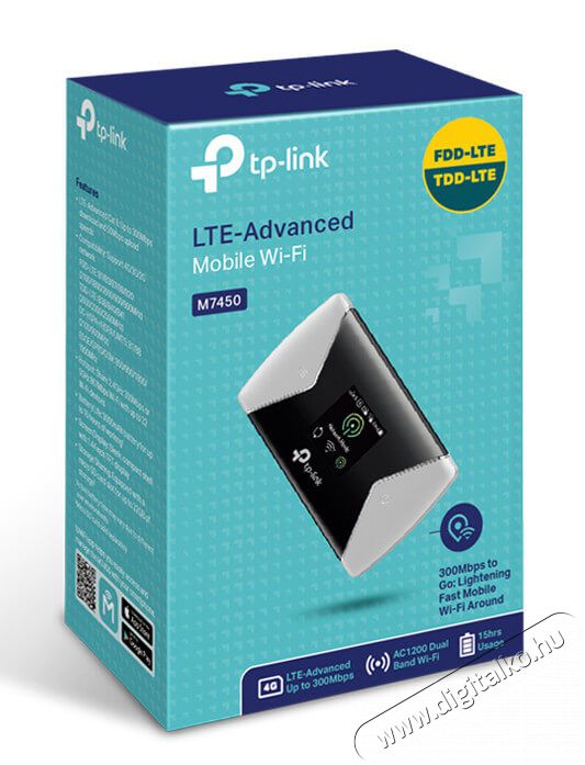 TP-LINK M7450 300Mbps LTE mobil Wi-Fi Iroda &eacute;s sz&aacute;m&iacute;t&aacute;stechnika - H&aacute;l&oacute;zat - Router - 333523