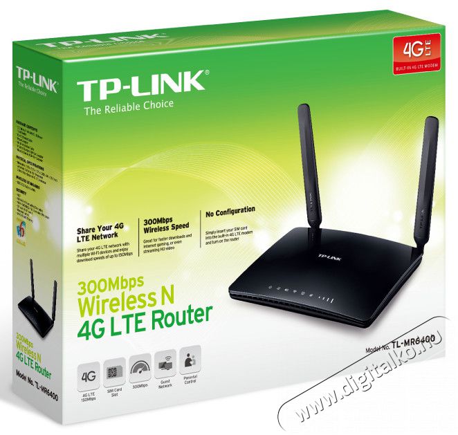 TP-LINK TL-MR6400 300 Mbps vezet&eacute;k n&eacute;lk&uuml;li N-es 4G LTE Router Iroda &eacute;s sz&aacute;m&iacute;t&aacute;stechnika - H&aacute;l&oacute;zat - Router - 314946