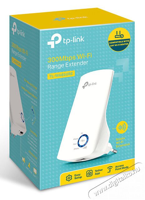 TP-LINK WA850RE lefedetts&eacute;gn&ouml;velő Iroda &eacute;s sz&aacute;m&iacute;t&aacute;stechnika - H&aacute;l&oacute;zat - Lefedetts&eacute;gn&ouml;velő / jeltov&aacute;bb&iacute;t&oacute; - 301794
