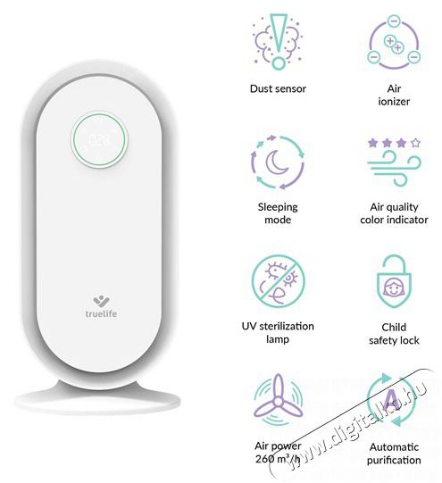 TRUELIFE AIR Purifier P5 WiFi l&eacute;gtiszt&iacute;t&oacute; k&eacute;sz&uuml;l&eacute;k Sz&eacute;ps&eacute;g&aacute;pol&aacute;s / Eg&eacute;szs&eacute;g - L&eacute;gtiszt&iacute;t&oacute; / p&aacute;r&aacute;s&iacute;t&oacute; / p&aacute;r&aacute;tlan&iacute;t&oacute; - L&eacute;gtiszt&iacute;t&oacute; - 480771