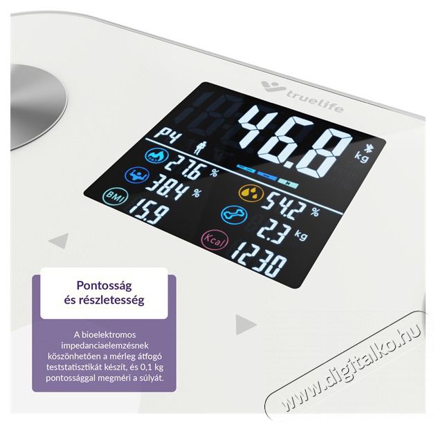 TRUELIFE FitScale W6 BT Bluetooth okosm&eacute;rleg Sz&eacute;ps&eacute;g&aacute;pol&aacute;s / Eg&eacute;szs&eacute;g - M&eacute;rleg - Szem&eacute;ly m&eacute;rleg - 480512