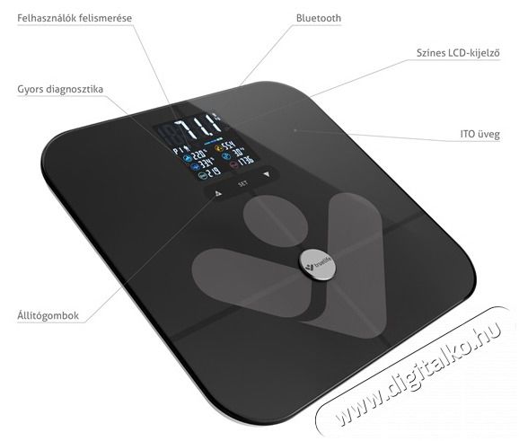 TRUELIFE FitScale W7 BT Black Bluetooth okosm&eacute;rleg Sz&eacute;ps&eacute;g&aacute;pol&aacute;s / Eg&eacute;szs&eacute;g - M&eacute;rleg - Szem&eacute;ly m&eacute;rleg - 480224